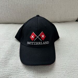 NWOT Black and Red Switzerland Baseball Cap